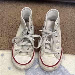 Kids High-Top Sneakers - White and Red